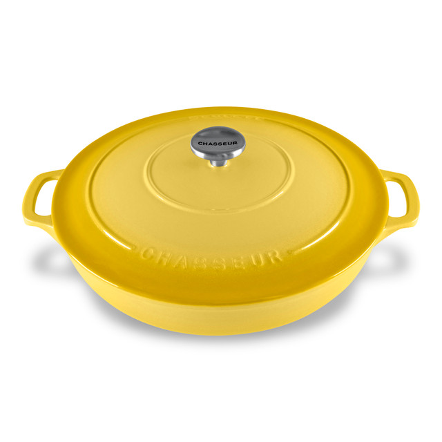 chasseur Low Round Casserole 30cm/2.5L Lemon Yellow