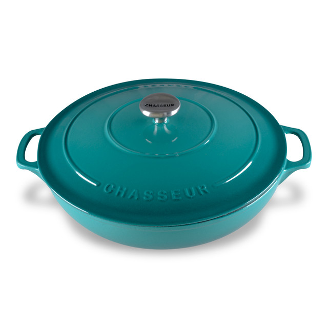 chasseur Low Round Casserole 30cm/2.5L Mediterranean Blue