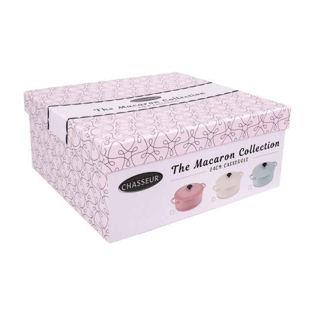 Chasseur Macaron Collection 24cm Casserole Antique Cream