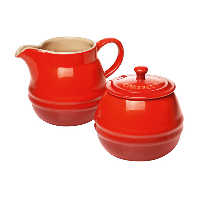 chasseur Sugar Bowl 350ml and Creamer 450ml Set Red
