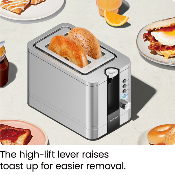 Chefman 2-Slice Pop-Up Stainless Steel Toaster Toasters