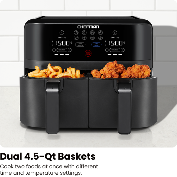 Chefman Double Basket Air Fryer - 9 Quart Air Fryers