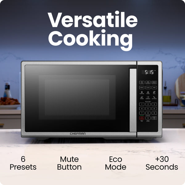 Chefman Countertop 0.7 Cu. Ft. Digital Stainless Microwave Oven Microwaves