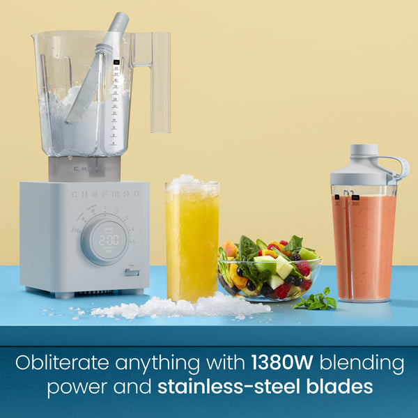 Chefman Obliterator 48oz Power Blender + Travel Jar - Concrete Countertop Blenders