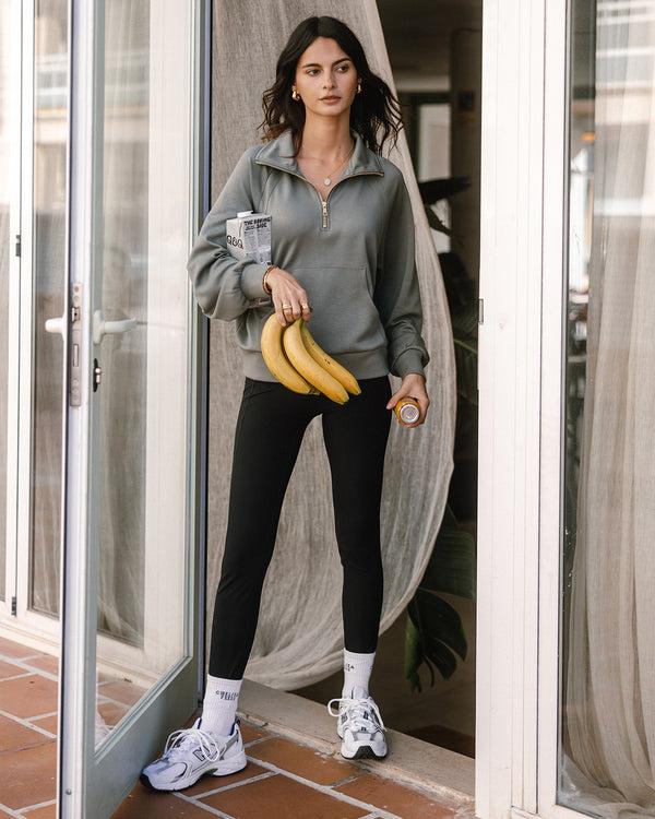 chelsea peers Quarter Zip Sweater