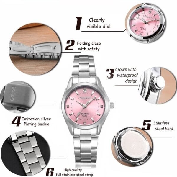 Chenxi CHENXI 021 Elegant Blue Dial Women’s Watch Set With Crystal Bracelet