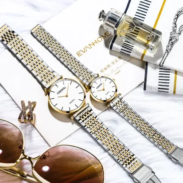 Chenxi CHENXI 072 Minimalist Quartz Couple Watch Elegant Dual Design