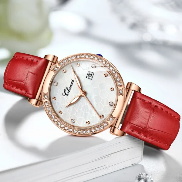 Chenxi CHENXI 313 Elegant Crystal Women’s Watch – Slim Quartz With Calendar