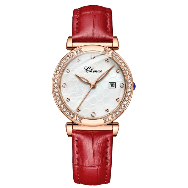 chenxi CHENXI 313 Elegant Crystal Women’s Watch – Slim Quartz with Calendar