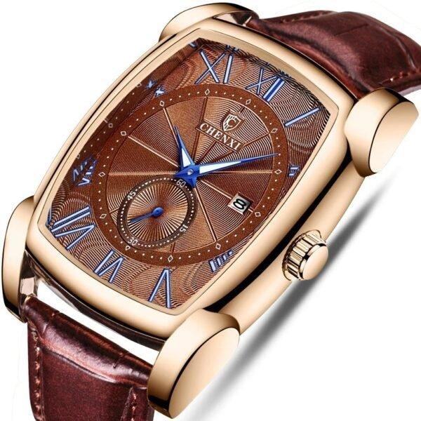 Chenxi CHENXI 8209 Rose Gold Shell Elegant Rectangular Watch With Calendar
