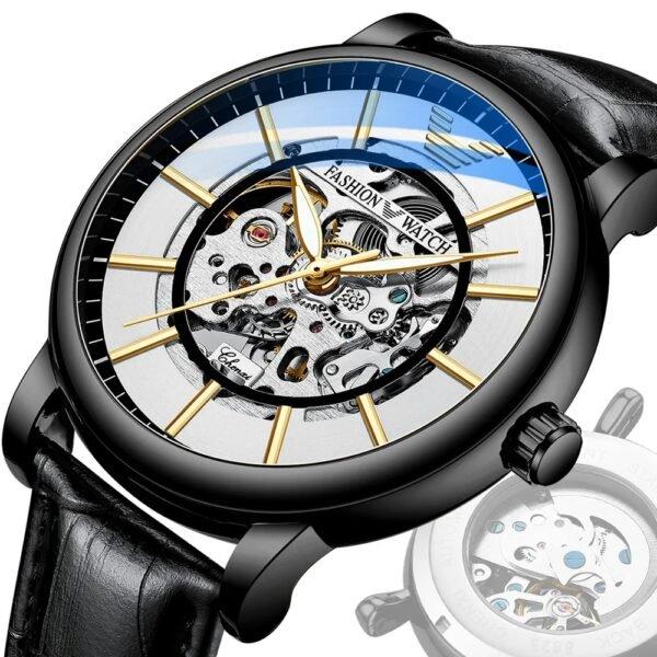 Chenxi CHENXI 8823 Skeleton Mechanical Watch With Leather Strap