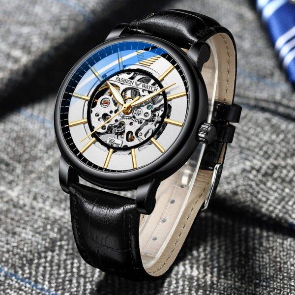 Chenxi CHENXI 8823 Skeleton Mechanical Watch With Leather Strap