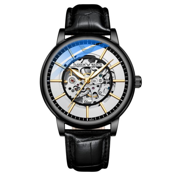 chenxi CHENXI 8823 Skeleton Mechanical Watch with Leather Strap
