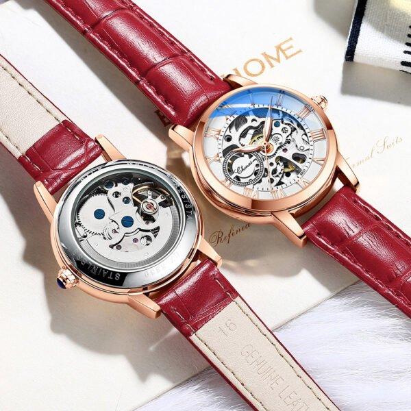 Chenxi CHENXI 8831 Skeleton Automatic Watch For Men Roman Dial & Leather Strap