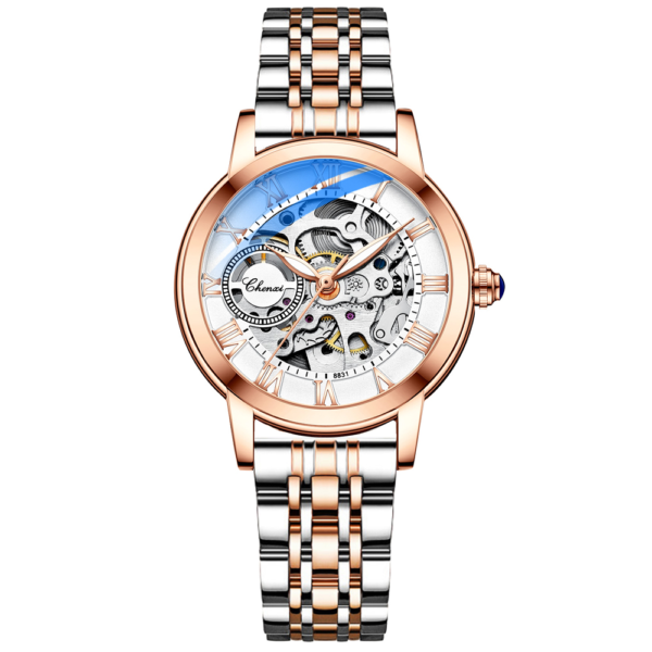 chenxi CHENXI 8831 Skeleton Automatic Watch for Men Roman Dial & Leather Strap