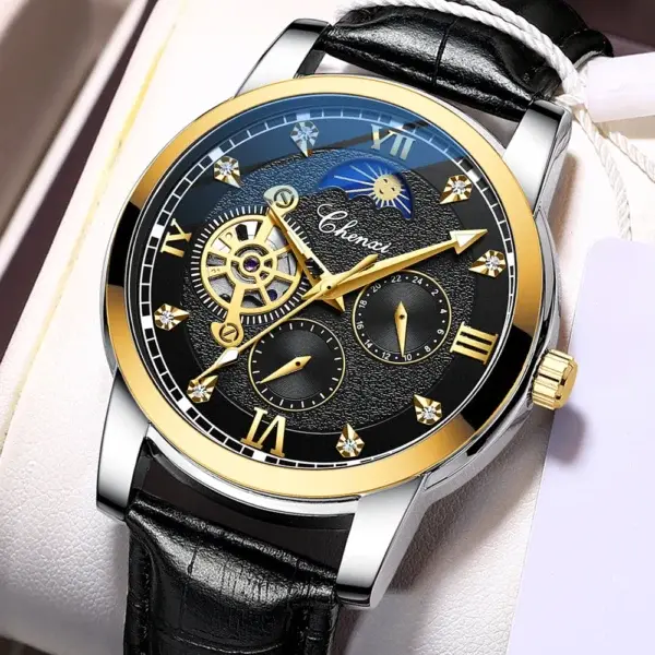 Chenxi CHENXI 8859 Skeleton Tourbillon Moon Phase Watch