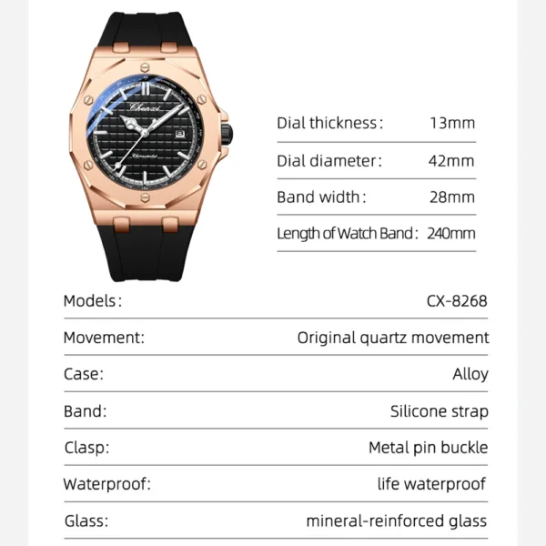 Chenxi CHENXI 8268 Bold Chronograph Silicone Watch