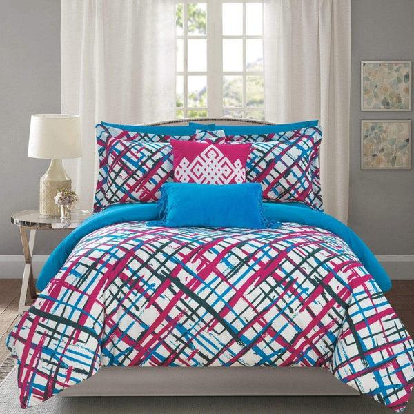 chic home Abstract 9 Piece Reversible Comforter Set