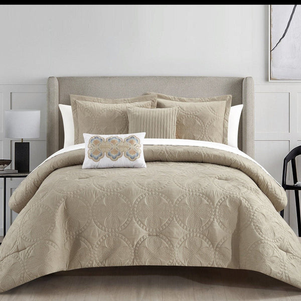 chic home Adaline 5 Piece Embroidered Comforter Set