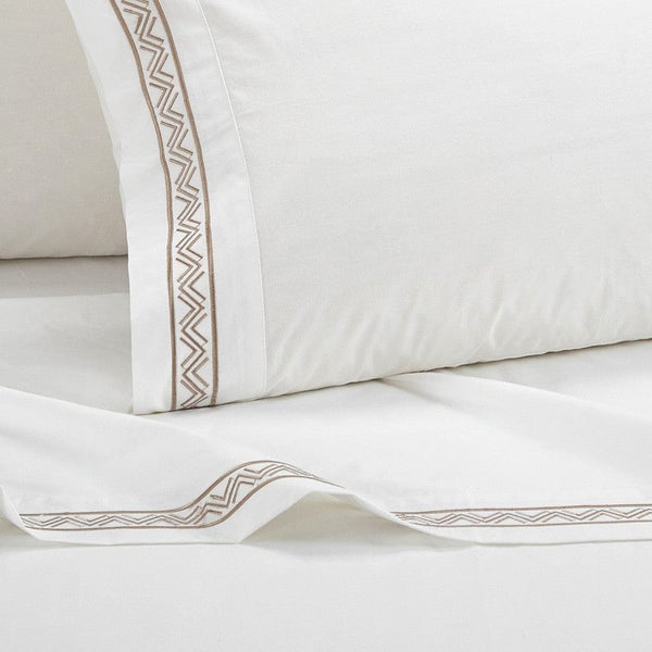 Chic Home Arden 4 Piece Embroidered Cotton Sheet Set