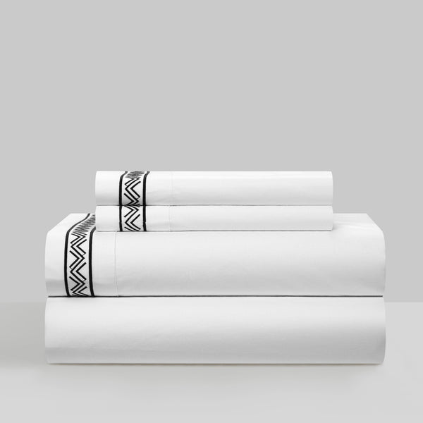 Chic Home Arden 4 Piece Embroidered Cotton Sheet Set