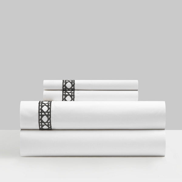 chic home Aria 4 Piece Embroidered Cotton Blend Sheet Set