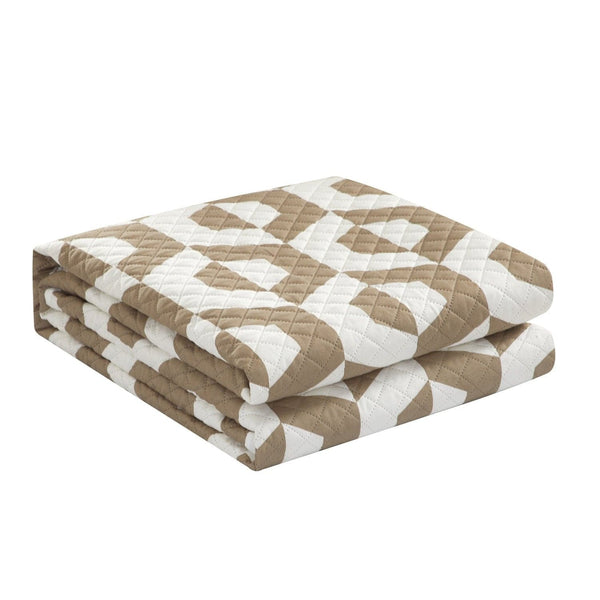 Chic Home Arthur 3 Piece Geometric Pattern Quilt Set