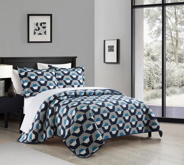 Chic Home Arthur 7 Piece Geometric Pattern Quilt Set