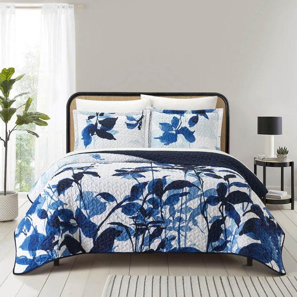 chic home Avery 3 Piece Watercolor Floral Quilt Set