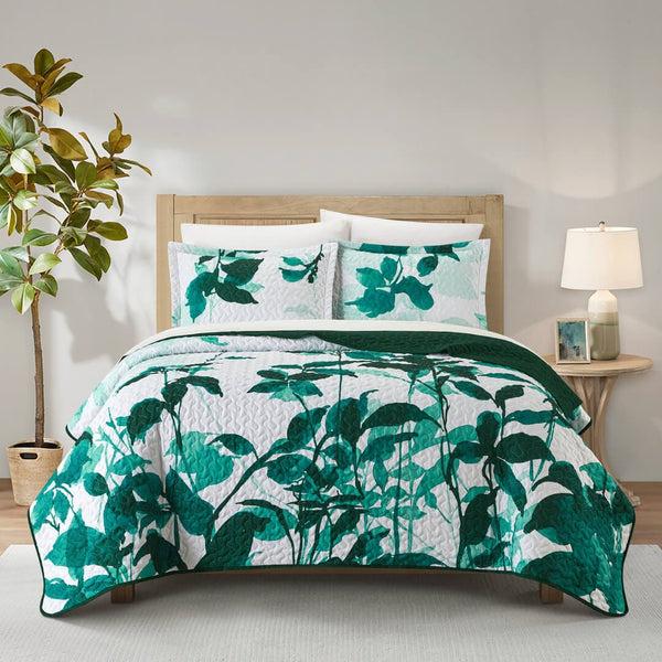 chic home Avery 7 Piece Watercolor Floral Quilt Set