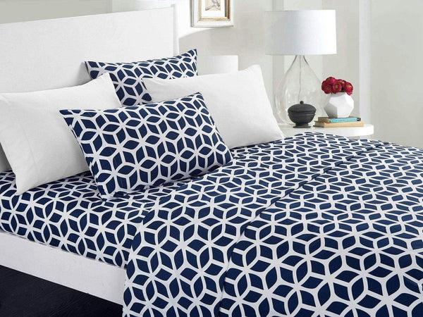 Chic Home Bailee 6 Piece Geometric Pattern Sheet Set With Pillowcases
