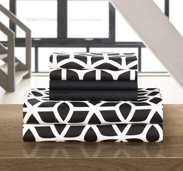 chic home Bailee 6 Piece Geometric Pattern Sheet Set with Pillowcases