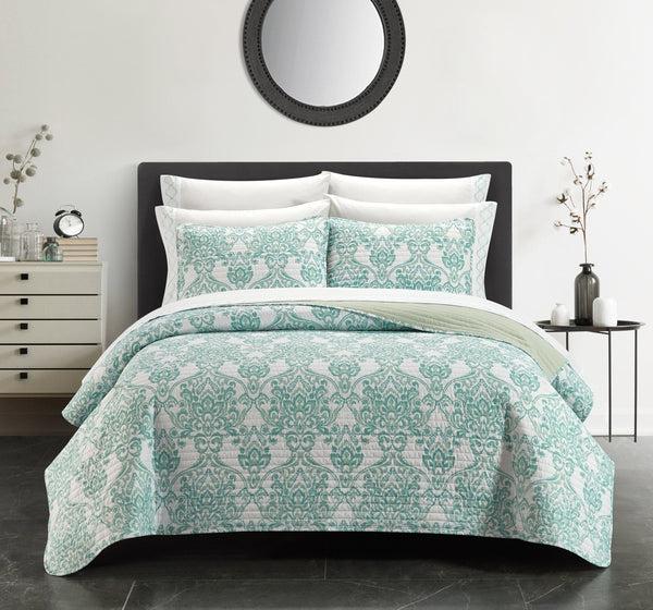 chic home Bassein 9 Piece Medallion Print Quilt Set