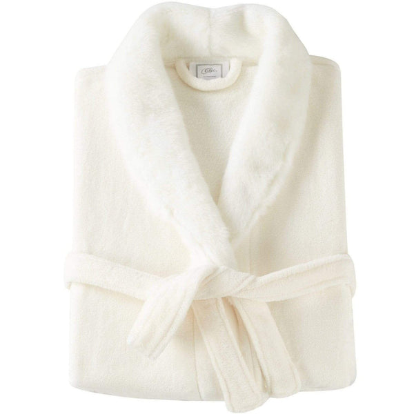 chic home Belgian Plush Faux Fur Fleece Sherpa Trim Robe
