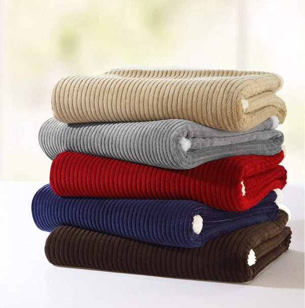 Chic Home Bern Micro Mink Sherpa Lined Throw Blanket