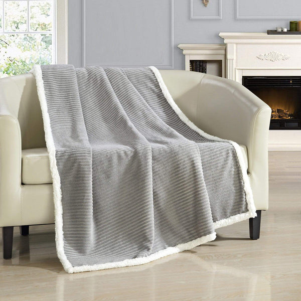 Chic Home Bern Micro Mink Sherpa Lined Throw Blanket