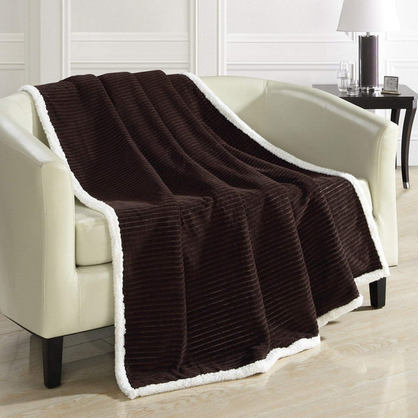 chic home Bern Micro Mink Sherpa Lined Throw Blanket