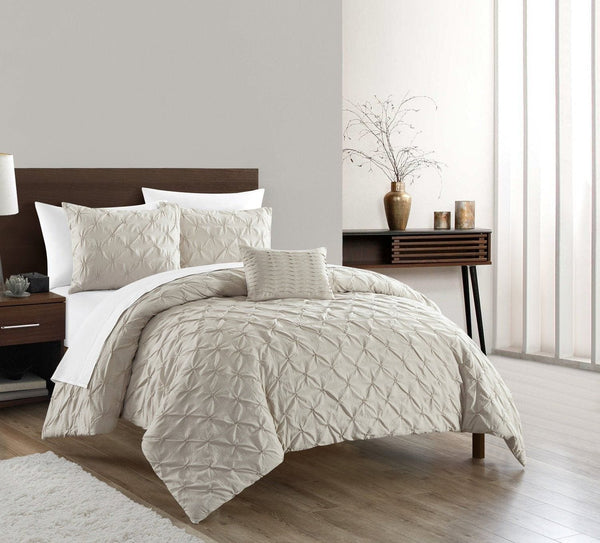 Chic Home Bradley 4 Piece Diamond Pinch Pleat Comforter Set