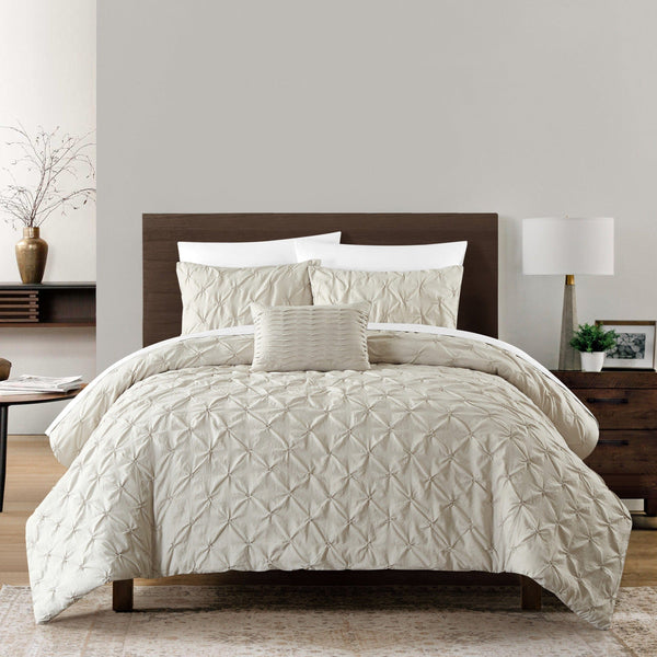 chic home Bradley 4 Piece Diamond Pinch Pleat Comforter Set