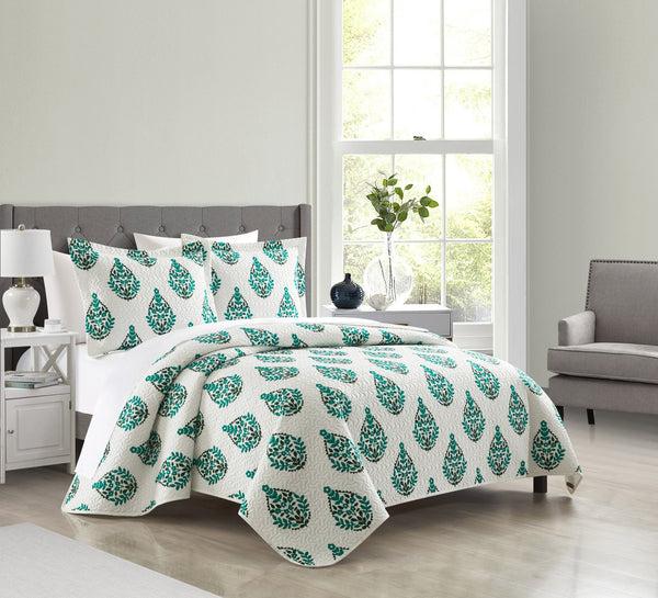 Chic Home Breana 3 Piece Floral Medallion Print Quilt Set
