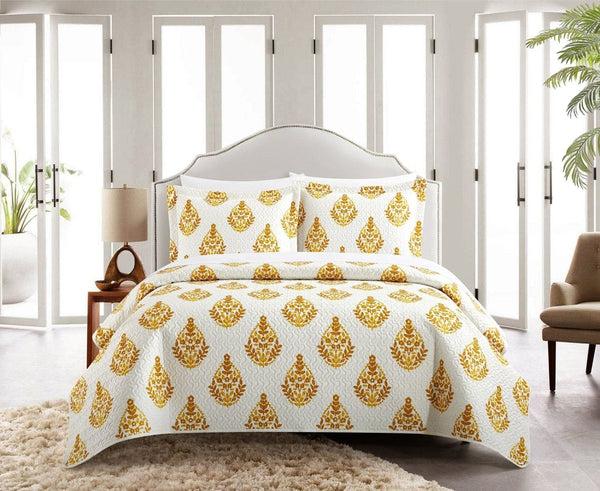 chic home Breana 7 Piece Floral Medallion Print Quilt Set