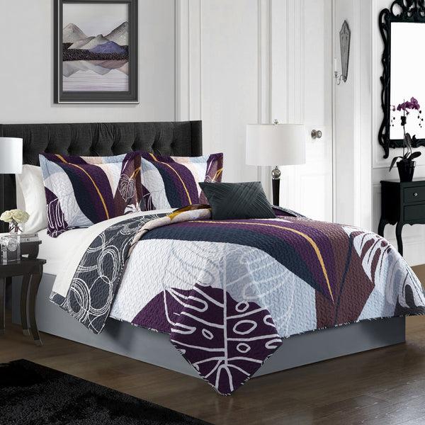 Chic Home Aello 4 Piece Floral Quilt Set