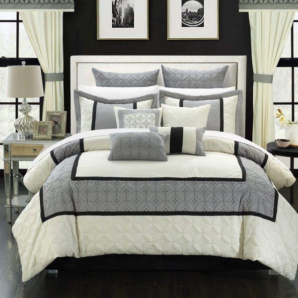 chic home Aida 24 Piece Embroidered Comforter Set
