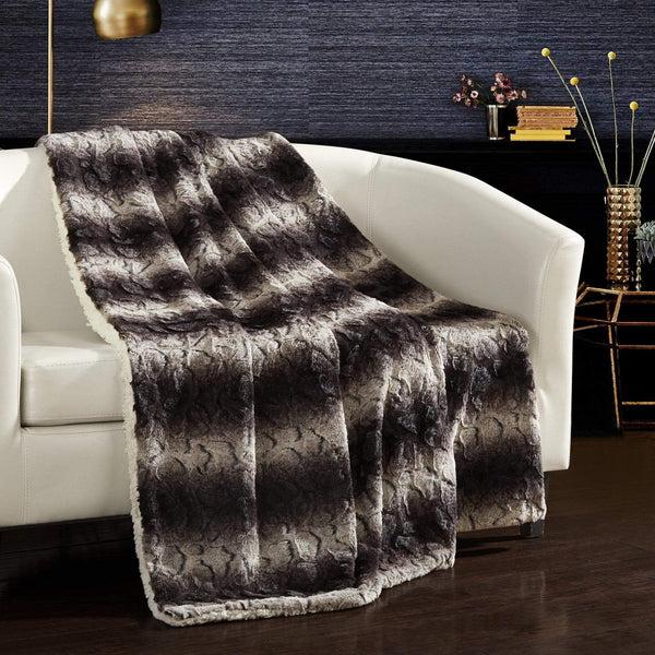 Chic Home Aleah Sherpa Lined Throw Blanket