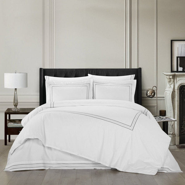 chic home Alexander 3 Piece Cotton Duvet Cover Set