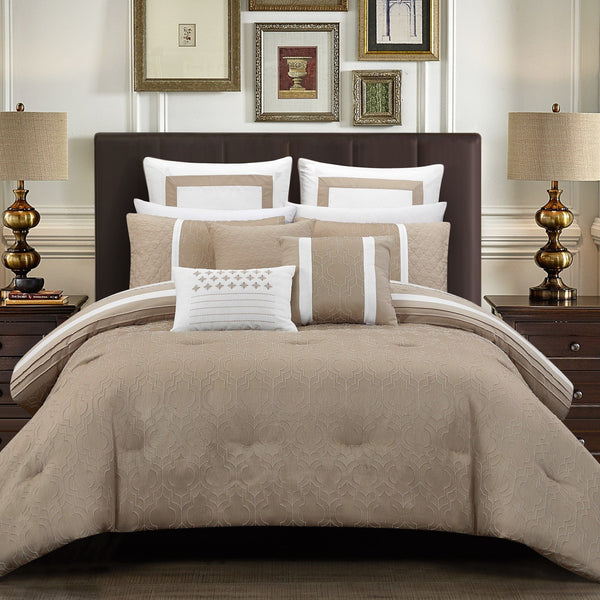 chic home Arlow 12 Piece Jacquard Comforter Set