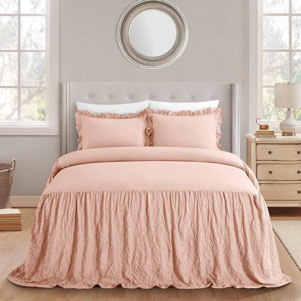 chic home Ashford 3 Piece Ruffled Quilt Set