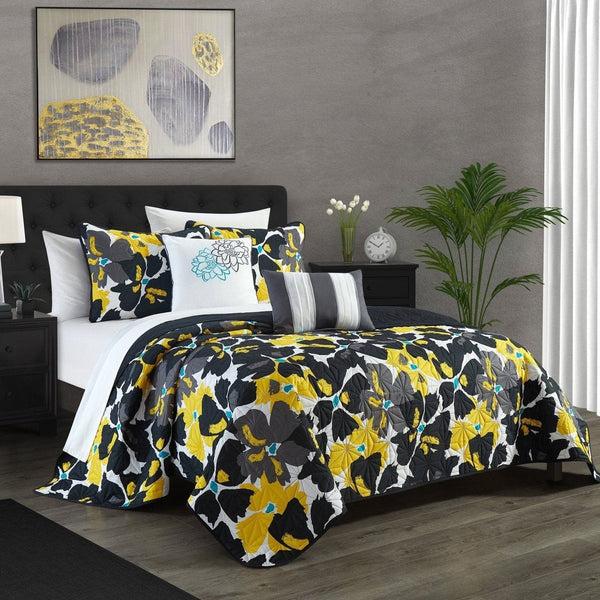 Chic Home Aster 5 Piece Floral Quilt Set