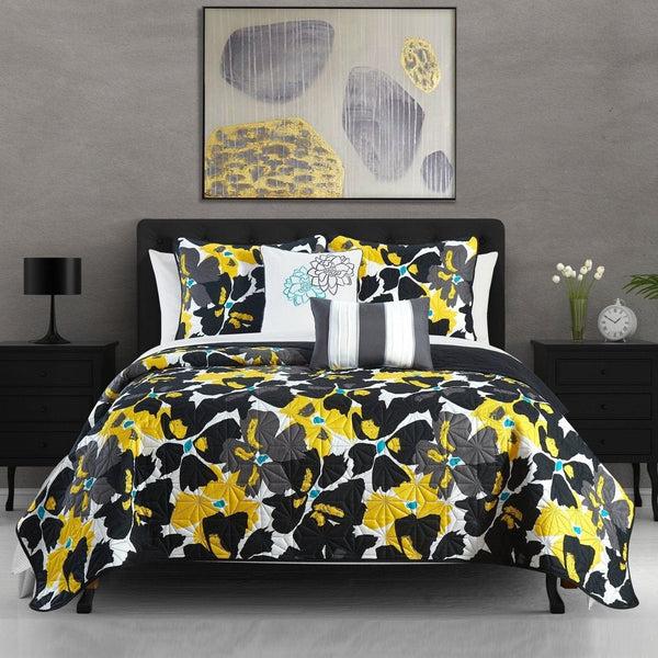 chic home Aster 5 Piece Floral Quilt Set