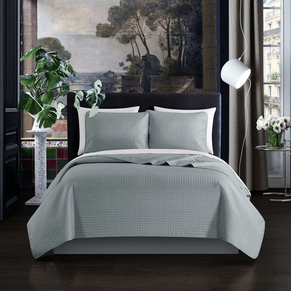 chic home Atasha 7 Piece Box Stitched Quilt Set